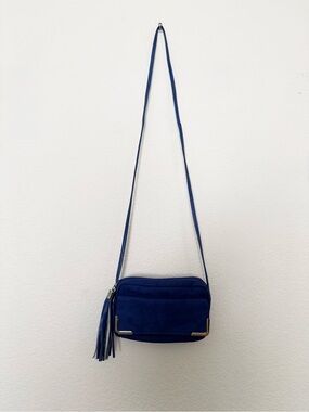 💙 vintage brash faux suede cobalt blue mini purse